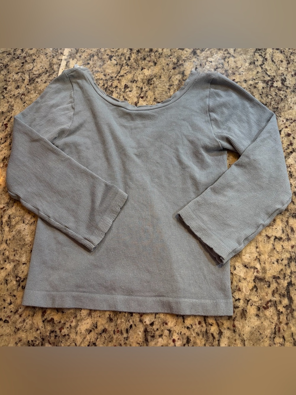 Anthropologie Ribbed Long Sleeve Top -Light Blue